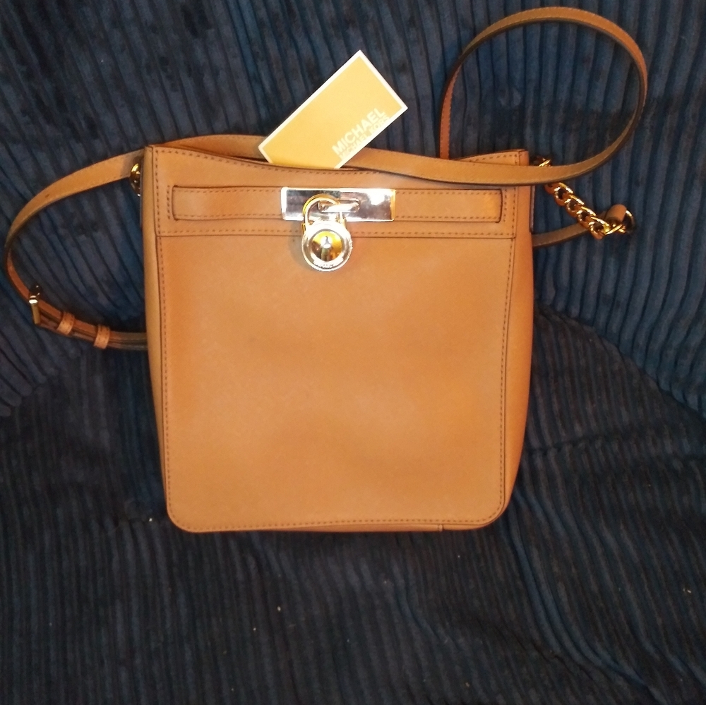 MICHAEL KORS HAMILTON Brown MD MEDIUM NS MESSENGER WOMEN'S HANDBAG